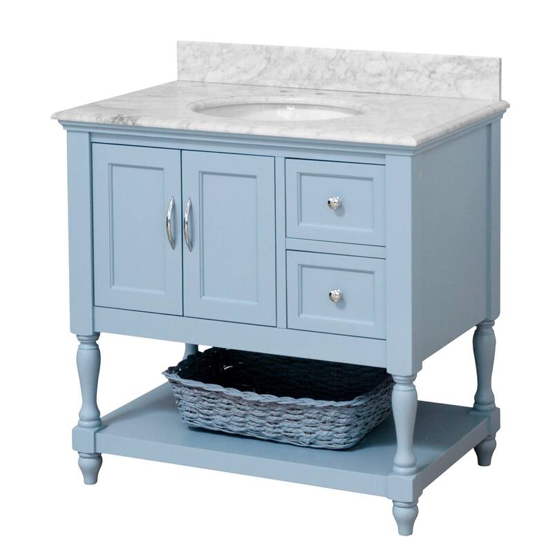 KitchenBathCollection Beverly 36" BathroomVanity w/ Carrara Marble Top