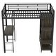 preview thumbnail 15 of 19, Twin Size Metal Loft Bed with Built-in Wardrobe, Desk and Shelves