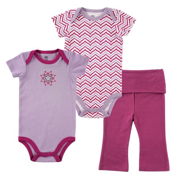 slide 1 of 1, Yoga Sprout Baby Girl Cotton Layette Set, Lotus 0-3 Months - Lotus