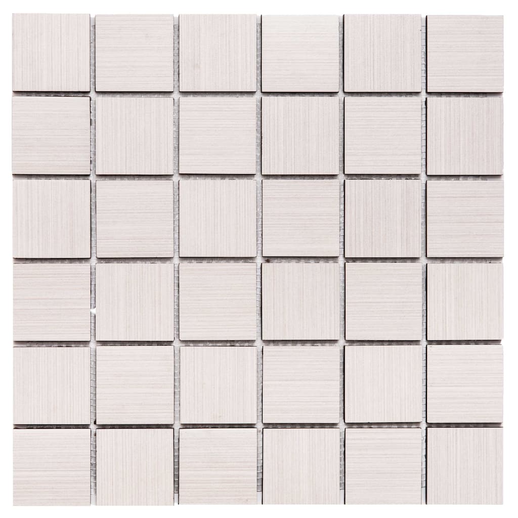 New Orleans 2x2 Grey Matte Porcelain Grid Mosaic Tile - Floor, Wall & Backsplash