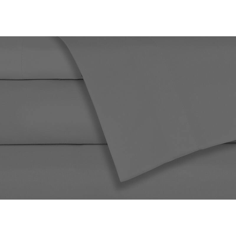 Solid 3 Piece Twin Charcoal Sheet Set