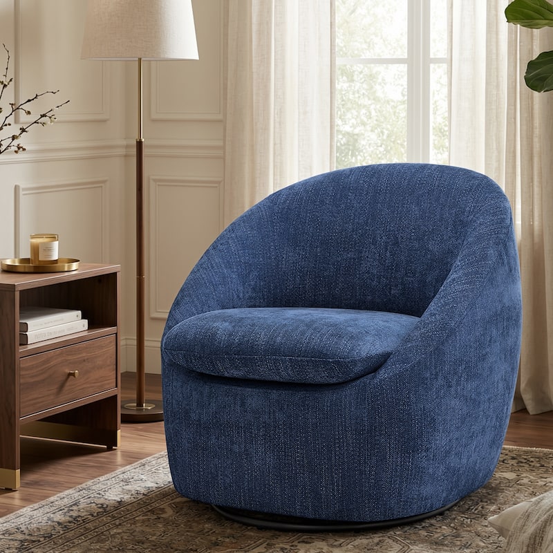 360° Swivel Chenille Upholstered Barrel Accent Chair Armchair - 30.3"W x 28.7"D x 29.5"H