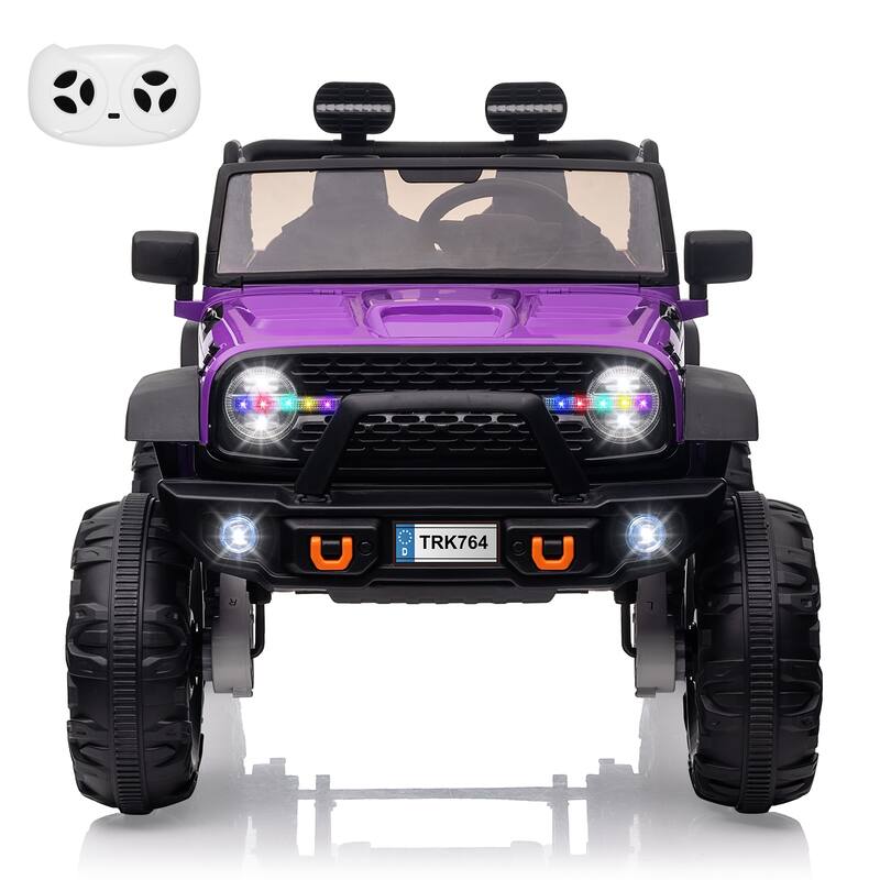 2 Seats 24V Kids Ride on Truck with Remote Control - Purple