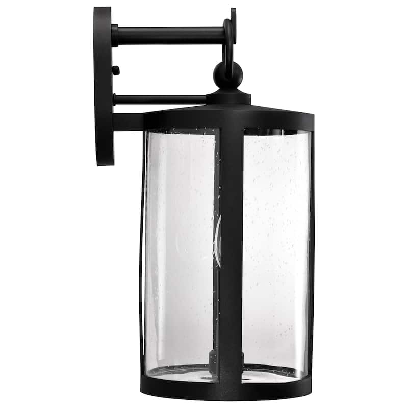 Broadstone 2 Light Medium Wall Lantern Matte Black with Clear Seeded Glass