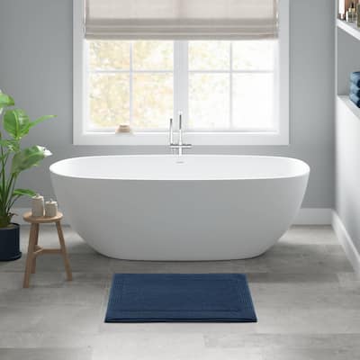 1 PCS 20x30"Tufted 3000 GSM Reversible Bath Rug Navy - 3' x 2'