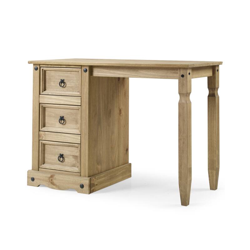 Asian Fusion Vanity/Desk - Solid Pine Wood - 36" x 18" - Brown - - Easy Assembly