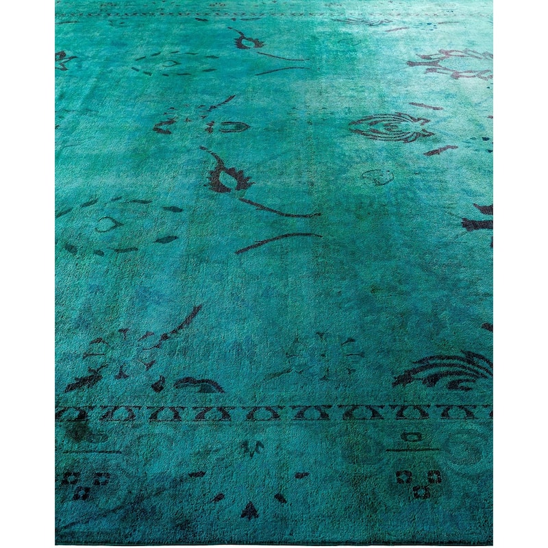Contemporary Overdyed Wool Hand Knotted Area Rug - 9' 10" x 13' 10"