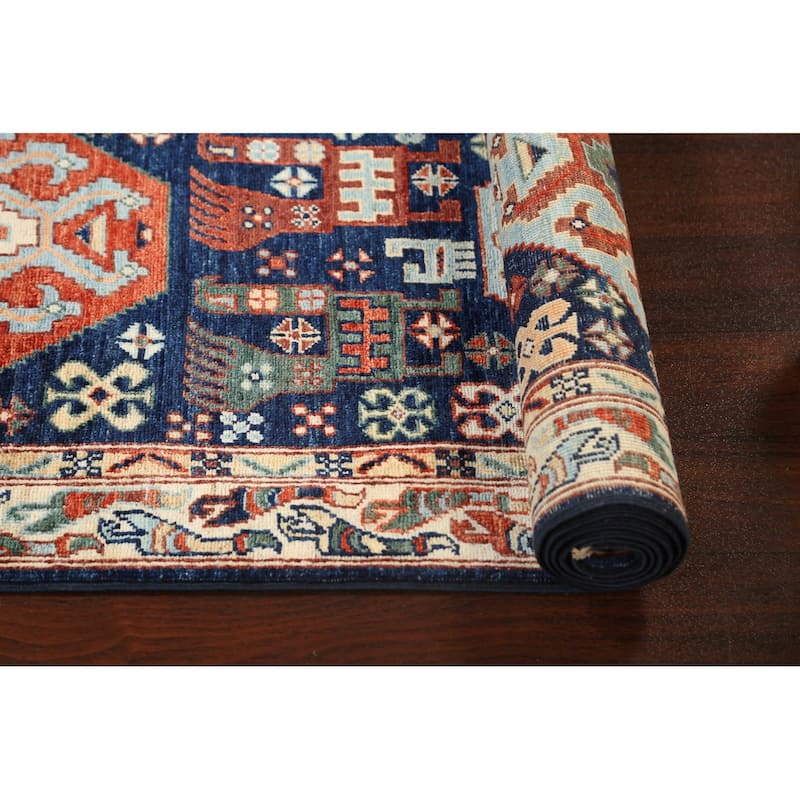 Tribal Geometric Oriental Kazak Runner Rug Wool Hand-knotted Carpet - 2'8" x 11'9"