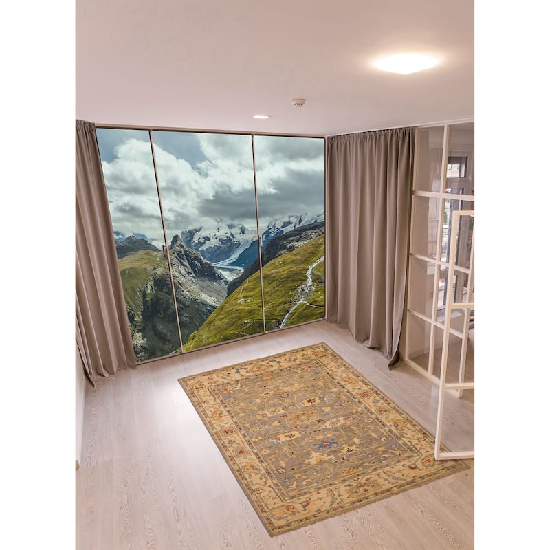 ECARPETGALLERY Hand-knotted Jules Serapi Grey Wool Rug - 7'8 x 9'11