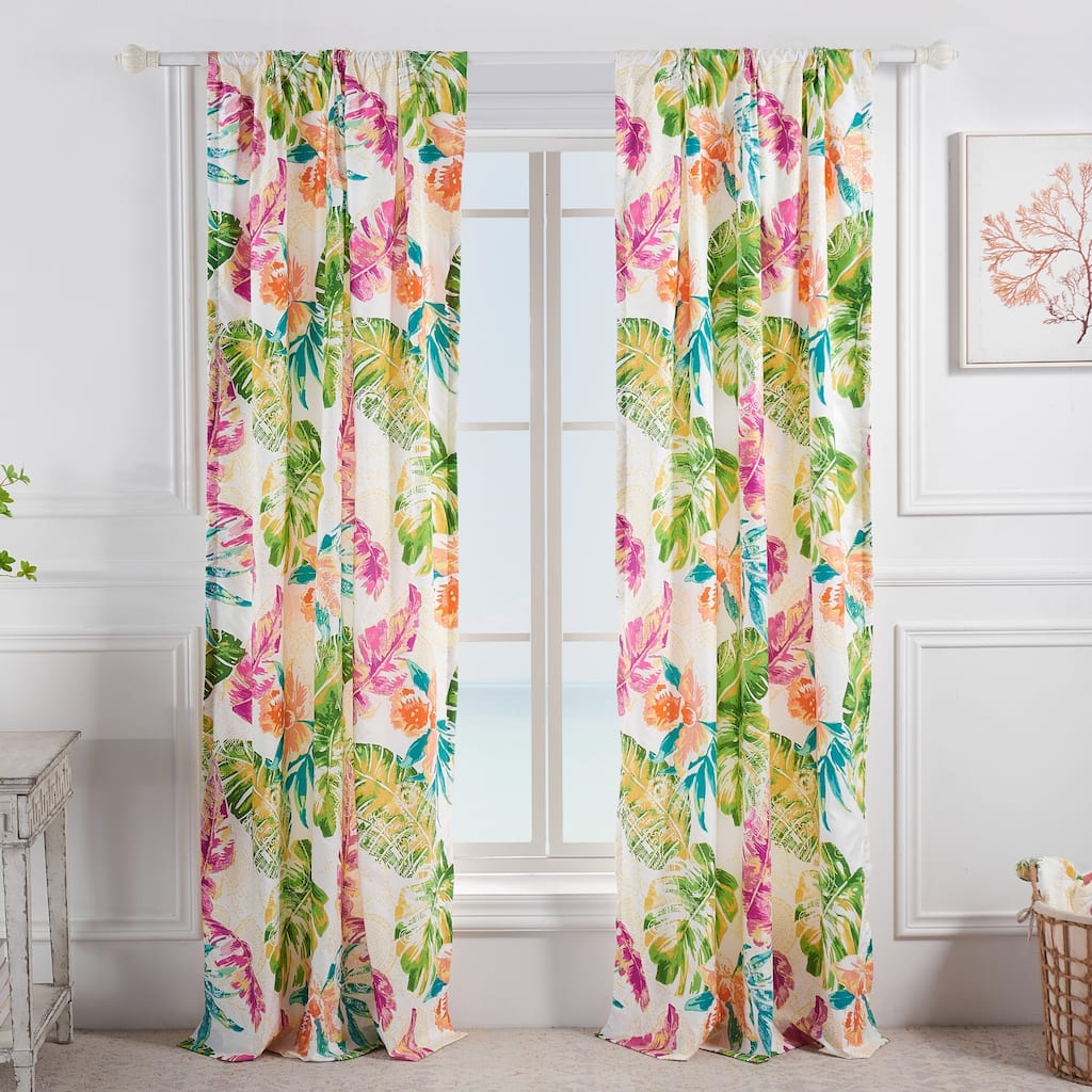 Greenland Home Fashions Tropics Curtain Panels (set of 2) - 84 W x 84 L