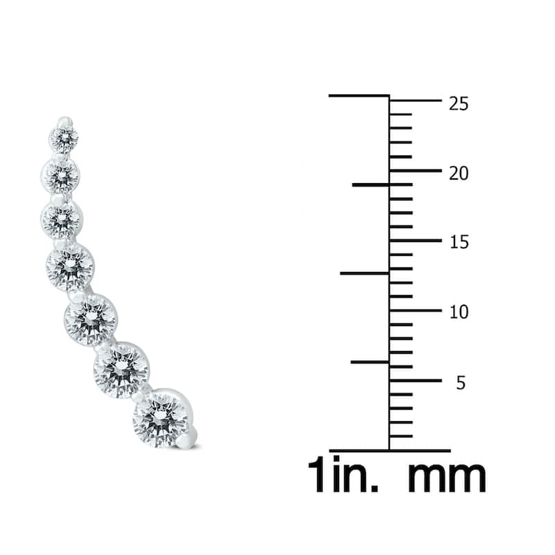 Marquee 1 1/4 Carat TW Diamond Climber Earrings Set in 14K White Gold