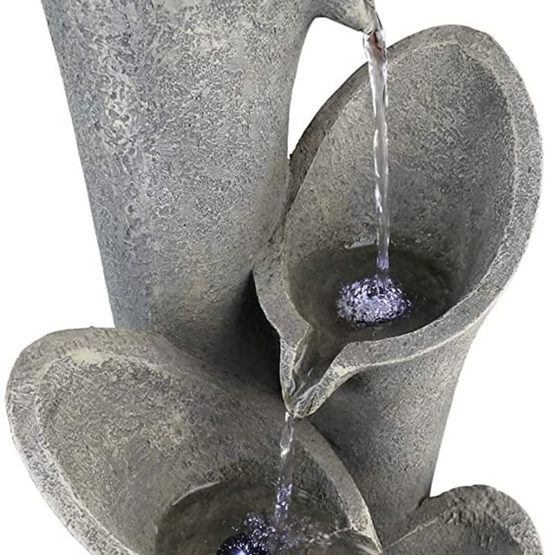 Bell 4Tier Cascading Floor Fountain Outdoor Waterfall Feature w/Lights