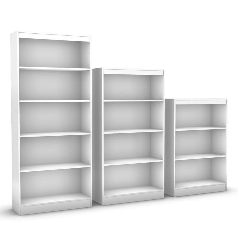 White 4-Shelf Bookcase with 2 Adjustable Shelves - 31 x 12 x 58 inches