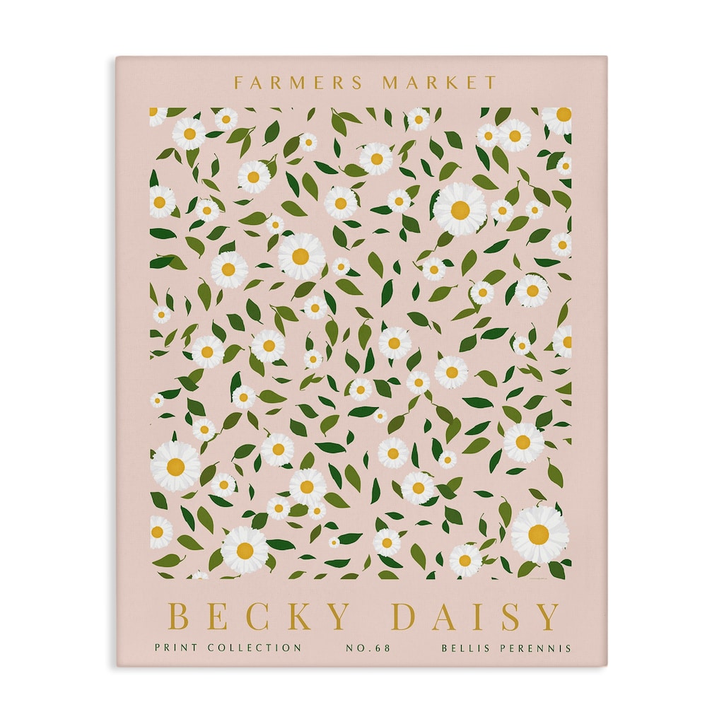 Stupell Minimal Pastel Daisies Canvas Wall Art Design By Kamdon Kreations