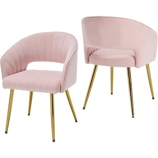 Modern Velvet Dining Chairs Set of 2, Upholstered Hollow Back Kitchen ...