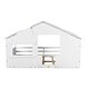 preview thumbnail 15 of 15, White Full Size Solid Wood House Bed with Roof, Window, and Guardrail