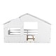 preview thumbnail 15 of 15, White Full Size Solid Wood House Bed with Roof and Guardrail for Kids