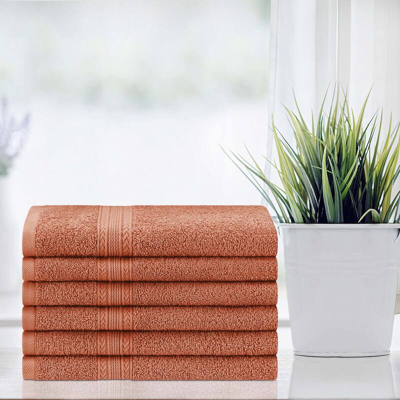 Eco-Friendly Sustainable Cotton Hand Towel by Superior (Set of 6) - Copper