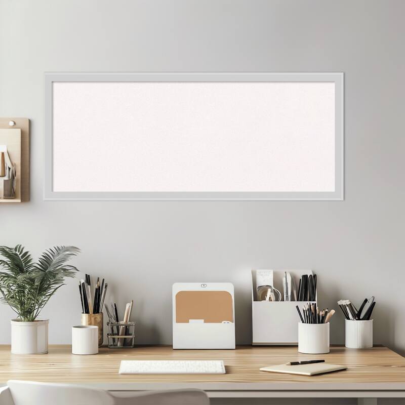 Incline Silver Wood Framed Cork Board - Bulletin Board, Organization Board, Pin Board