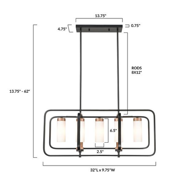 Light Society Rex Chandelier - Black/Gold/Opal