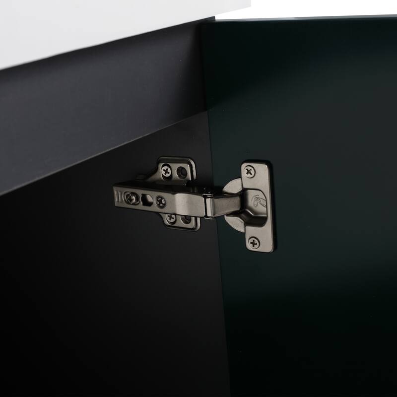 36" Freestanding Bathroom Vanity with Soft-Close Doors, Adjustable Storage Shelves, and 3 Metal Handle Options