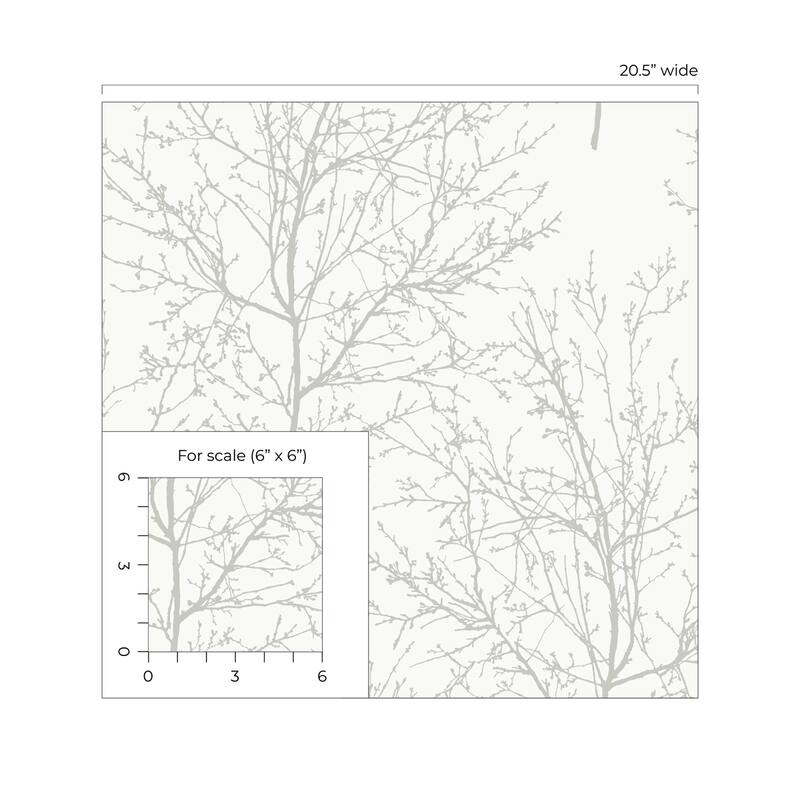 Seabrook Designs Winter Branches Non-Woven Unpasted Wallpaper - 20.9 in. W x 33 ft. L