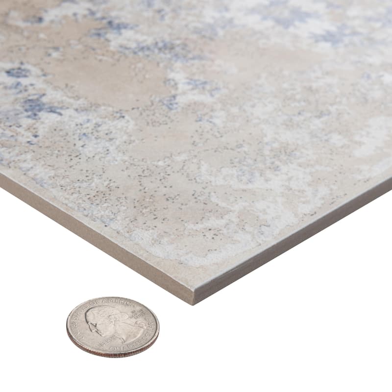 Merola Tile Antigua Deco Beige 13" x 13" Porcelain Floor and Wall Tile