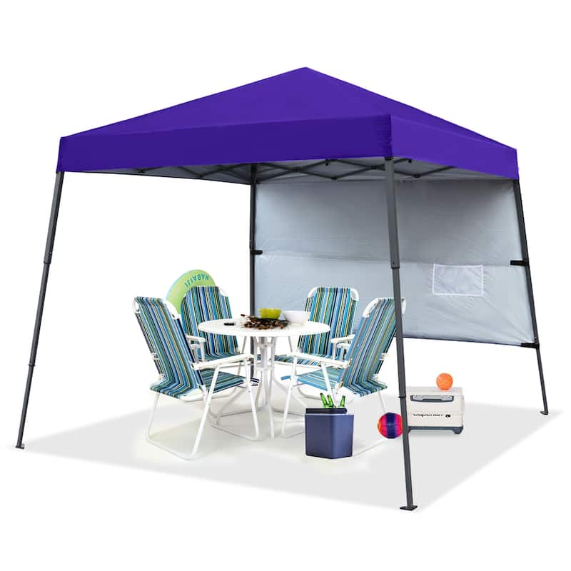 ABCCANOPY Stable Pop up Outdoor Canopy Tent with Sun Wall - 8ftx8ft - Purple