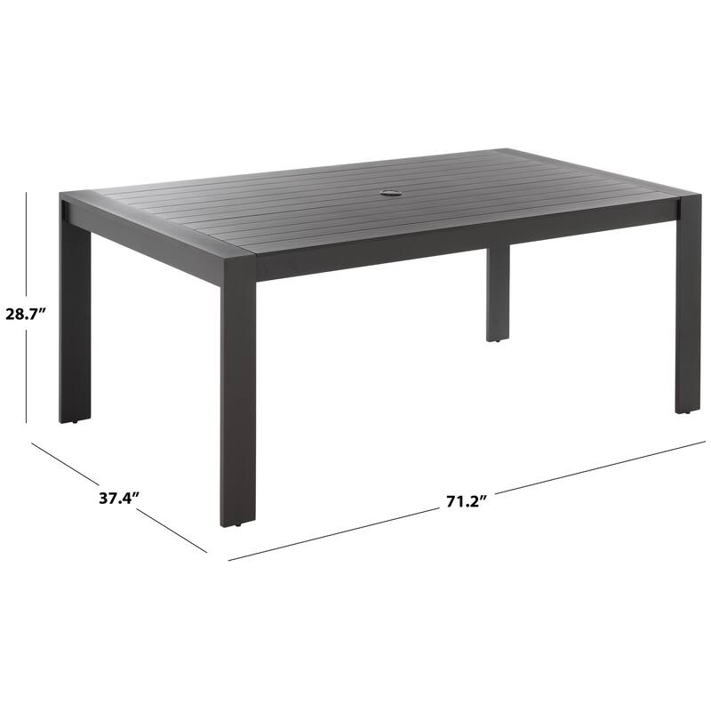 SAFAVIEH Outdoor Living Fash Aluminum 4 Leg Dining Table - 71"W x 37"D x 29"H