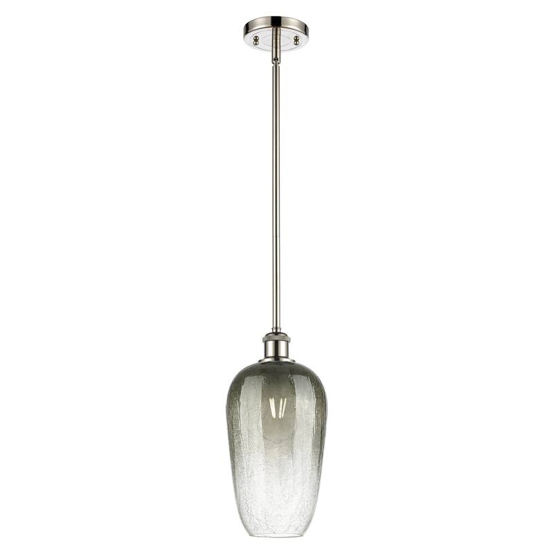 Innovations Lighting Endless Possibilities Ballston - Brookhaven Flute - 1 Light 7" Stem Hung Mini Pendant - Slate/Polished Nickel