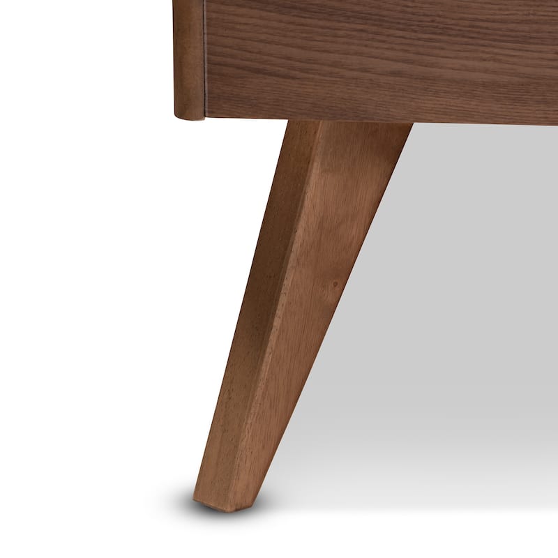 Carson Carrington Ulvsta Mid-century Walnut Wood Platform Bed