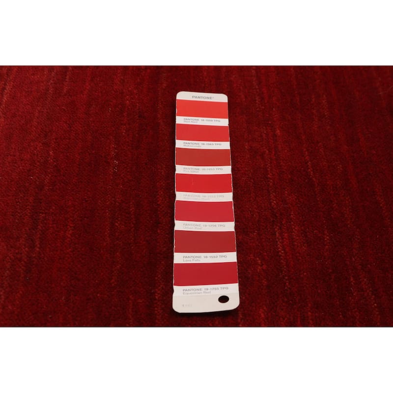 Kashkuli Gabbeh Red Rug 6'7" x 6'7" - 6'7 x 6'7
