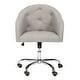 preview thumbnail 2 of 4, SAFAVIEH Amy Tufted Linen Chrome Leg Swivel Adjustable Office Chair - 24" x 22" x 31.9"