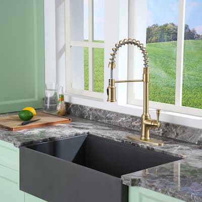 Single-Handle Spring Pull-Out Sprayer Kitchen Sink Faucet