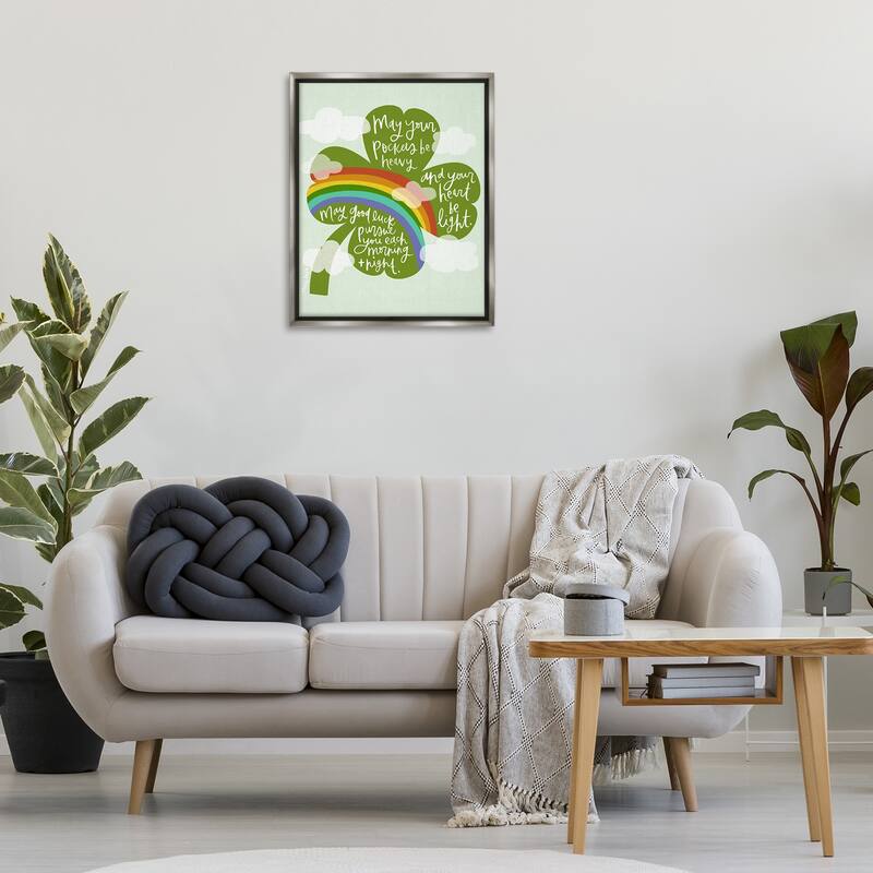 Stupell Uplifting Good Luck Rhyme Framed Floater Canvas Wall Art Design By Mandy Ford Art + Illustration
