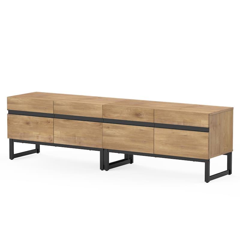 WAMPAT Modern TV Stand Entertainment Center TV Console with Storage Cabinets