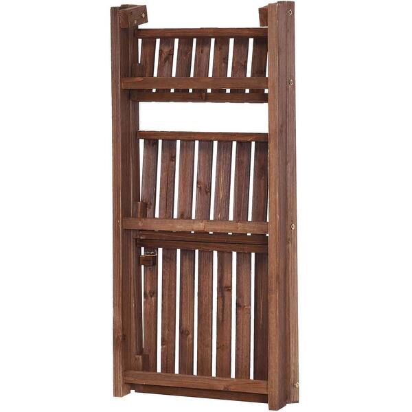 Shop Costway 3 Tier Folding Flower Stand Rack Wood Plant Storage