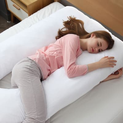Cheer Collection Alternative Down U Shape Pillow - White