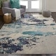 preview thumbnail 141 of 144, Nourison Modern Abstract Sublime Area Rug 7'10" x 10'6" - Ivory/Blue - Runner/Rectangle