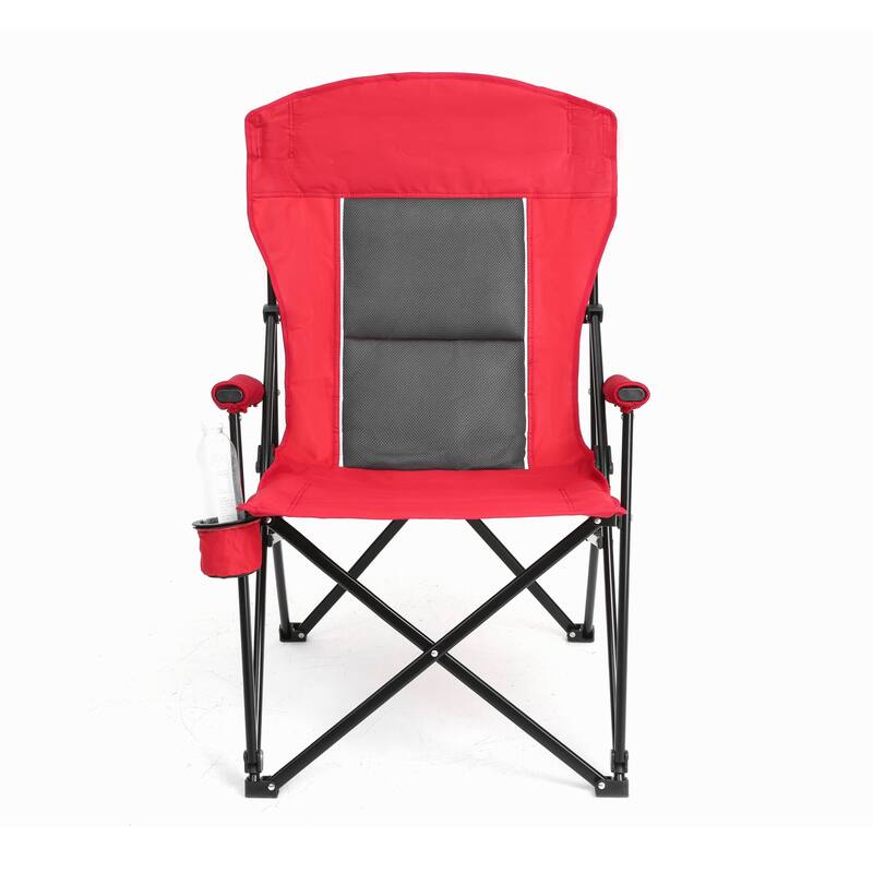 Oversized Heavy Duty Portable Camping Chair with Cup Holder, High Back