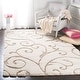 preview thumbnail 46 of 111, SAFAVIEH Florida Shag Shahin Scroll 1.2-inch Thick Textured Rug 3'3" x 5'3" - Cream/Beige