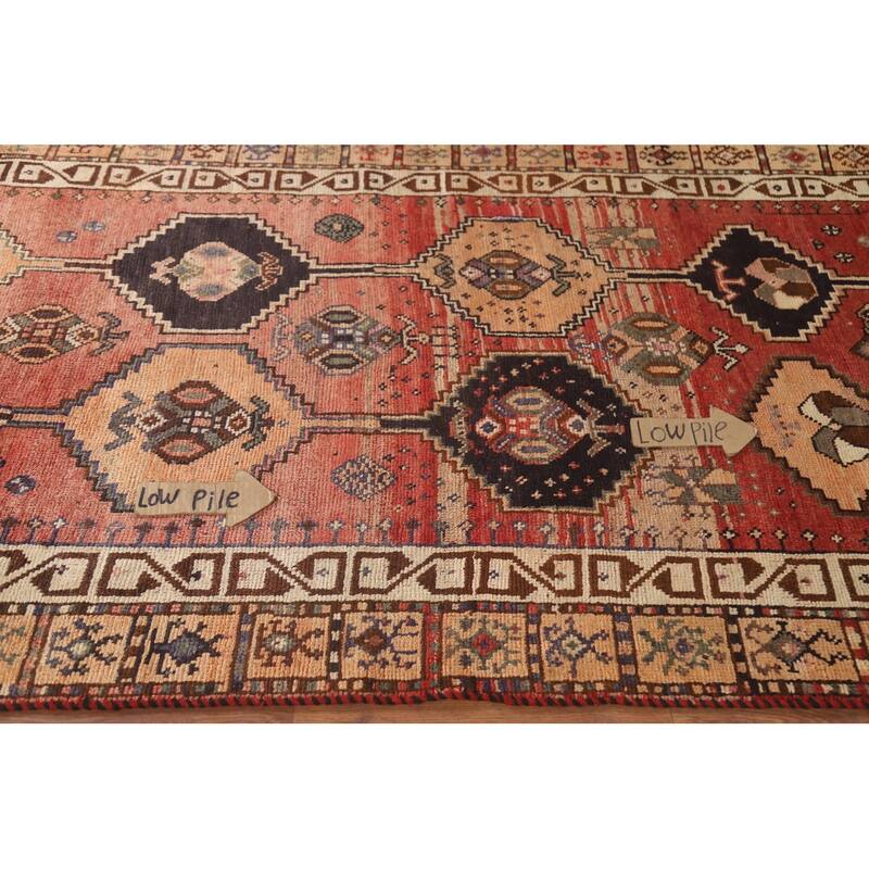 Hand Knotted Oriental 100% Wool Carpet Traditional Geometric Red Lori Area Rug - 7' 10'' X 4' 0''