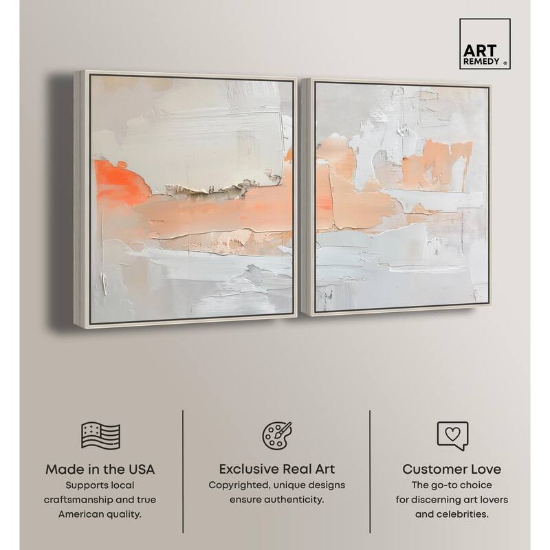 Orange Mist Halo Canvas Set of 2 by Art Remedy