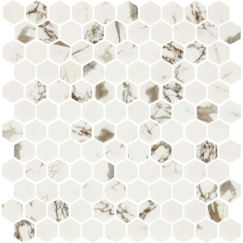Daltile Uptown Glass 1" Hexagon Mosaic (18 PC Per Carton) (16.92 SQFT Per Carton)