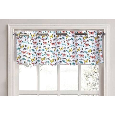Cotton Window Topper With Grommet (17" X 72") (butterfly)