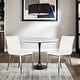preview thumbnail 6 of 23, Armen Living Cafe Wood and Faux Leather Upholstered Dining Chairs - Set of 2/4/6 Set of 2 - White and Brushed Stainless Steel