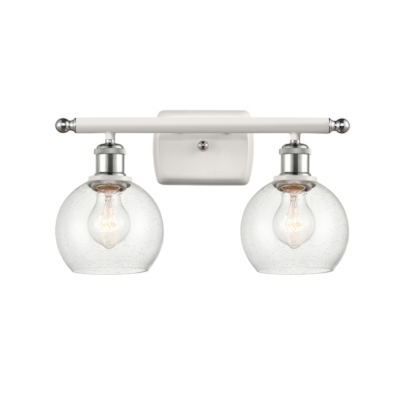 Innovations Lighting 516-2W-9-16 Athens Vanity Athens 2 Light 16" Wide - White and Polished Chrome / Seedy