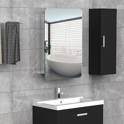 Wall Mount Bathroom Medicine Cabinet with Sliding Mirror Door