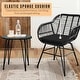 preview thumbnail 14 of 45, 3 Piece Outdoor Wicker Furniture Patio Bistro Set With Cushions for Porch Poolside Garden - 21.2"L x 23.6"W x 31.5"H