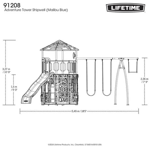 dimension image slide 1 of 2, Lifetime Adventure Tower, Malibu Blue